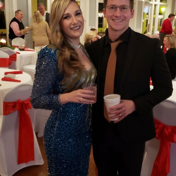 Floor Length beaded vintage gown - Picture 2 of 4